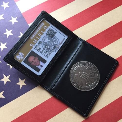 AGENTS OF S.H.L.E.L.D SHIELD BADGE ID CARD LEATHER WALLET HOLDER CASE