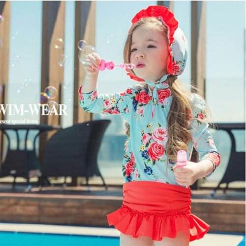 3pcs Girl Kids Swimwear Swimming Bathing Party Swimsuit Bebes Girl Baby Girls Wet-suit Kids Girl Swimwear Baby Wet suit Bikini