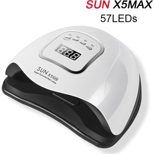 SUN X5Max 180/120W LED Lamp Nail Dryer 57pcs LED UV Ice Lamp For Manicure Gel Drying Lamp With LCD Display Manicure Tool