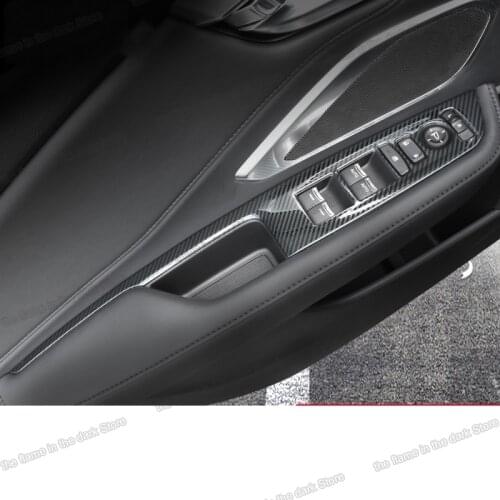 Lsrtw2017 Carbon Fiber Stainless Steel Car Window Switch Control Panel Frame for Acura RDX 2019