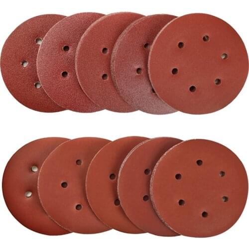 Best 100Pcs 6 inch Grit 40-2000 Sanding Discs Pad 6-Hole Kit for Drill Grinder Rotary Tools Hook&Loop Alumina Sander Sand Paper
