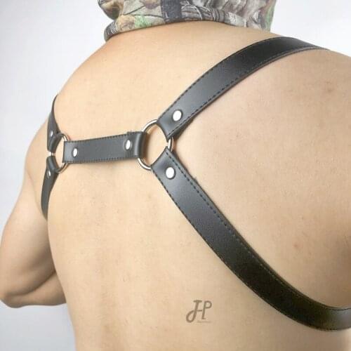 Mens Harness Clothes Punk Gay Fetish Leather Sexy Bondage Straps Chest Harness Lingerie Costumes for Sissy Rave Man BDSM Sex Toy