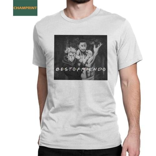 Men T-Shirts My Besto Friendo Jujutsu Kaisen Funny 100% Cotton Tees Short Sleeve Anime T Shirts O Neck Clothing Party