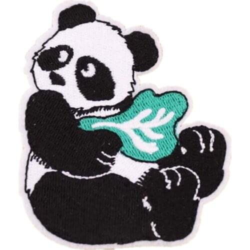 Custom embroidery Patch lovely panda Iron On Patch Embroidered Applique Factory direct Welcome to customize your own patch