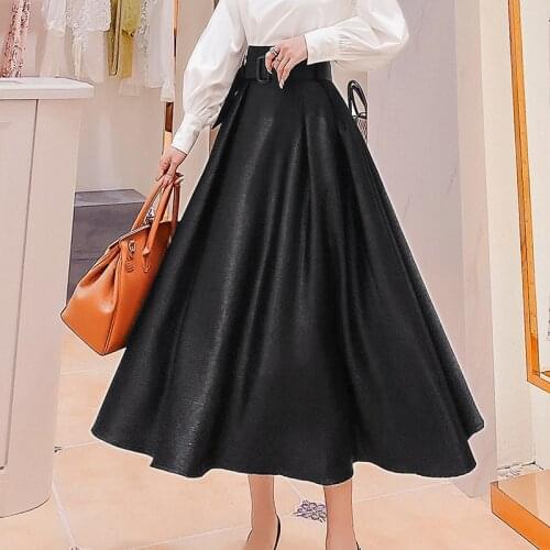 Niche High-waist Women Skirts Retro A-line Umbrella Skirt Summer New Half-length Mid-length Design Woman Skirt Jupe Longue 15511