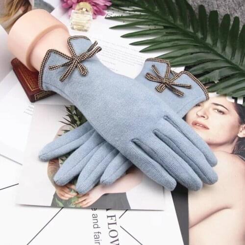 New Ladies Winter Warm Gloves, Cashmere Wool Gloves, Five-Finger Split-Finger Touch Screen Gloves