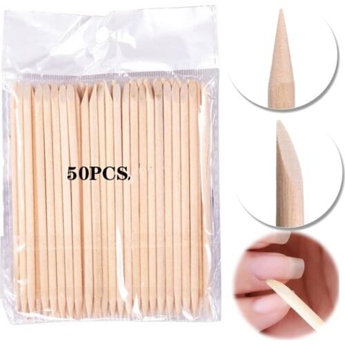 50PC Disposable Nail Art Cuticle Pusher Wooden Nail Art Stick for Manicure and Pedicure Manicure Tool Set Manicure Accessory