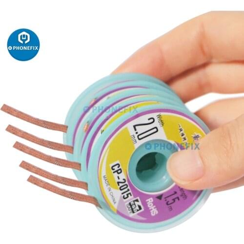 1pcs 2mm 1.5M Desoldering Braid Solder Remover Wick Wire Cord Flux BGA Repair Tool Phone Repair Tin Suction Wire Welding Wire