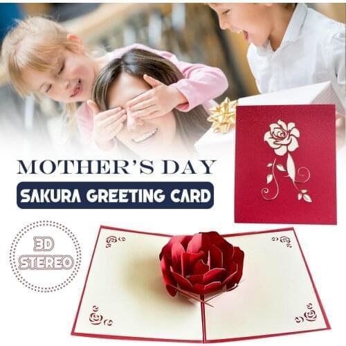 3d Pop-up Cards Flowers Birthday Card Anniversary Gifts Postcard Rose Tree Wedding Invitations Greeting Cards Mothers Day