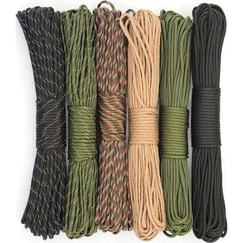 20 Meters Dia.4mm 7 Stand Cores Paracord for Survival Parachute Cord Lanyard Camping Rope Hiking Clothesline Tent Accessories