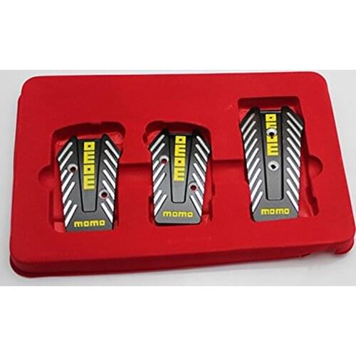 3 PCS 1 Set MOMO Style nero Car Racing Pedals Universal Manual Brake Pedal Foot Pedal Non Slip Black Silver Sport Racing Pedals