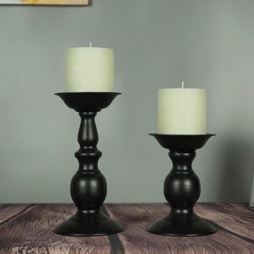 Black Metal Candlestick Candle Holder Stand Wedding Party Table Decoration Gifts Christmas Home Decor High Quality