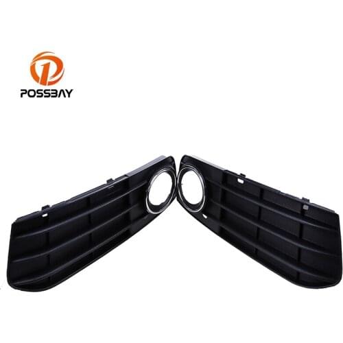 POSSBAY 1 Pair Car Front Bumper Lower Side Fog Light Grille For Audi A4 B8 2007-2011 Pre-facelift Exterior Accessories
