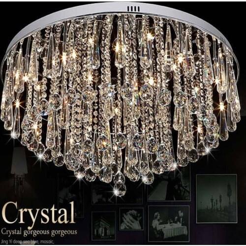 Modern round crystal lamp LED bulb light fixtures living room lamp ceiling lamps warm bedroom lamp chandelier free shipping