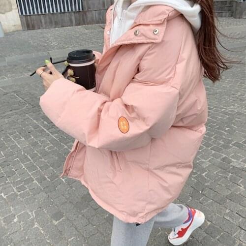 Loose Casual Coat Korean Style Over Size Zipper Thick Coat Winter Streetwear Manteau Femme Cotton Padded Clothes Jacket Women