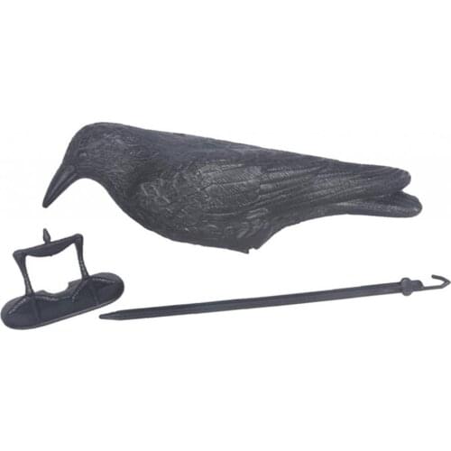 Crow Decoy Flocked Flock Coated Shell + Feet Stake Crow Bird Decoy Hunting