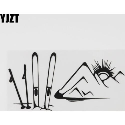 YJZT 17.3CMX8.9CM Sun Mountain Ski Resort Decal Vinyl Car Sticker Black/Silver 8A-0889