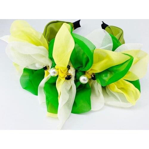 Beautiful Flower Hair Cloth Elastic Band Hair Band Pearl Ponytail Hairband Rope Hair Clips For Women Headwear