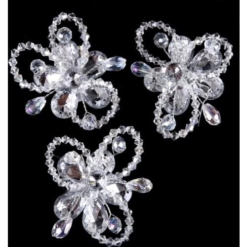Fashion Women Girl Cute Shinning Crystal Rhinestones Bowknot Hairpin Flower Hair Clip Jewelry EA