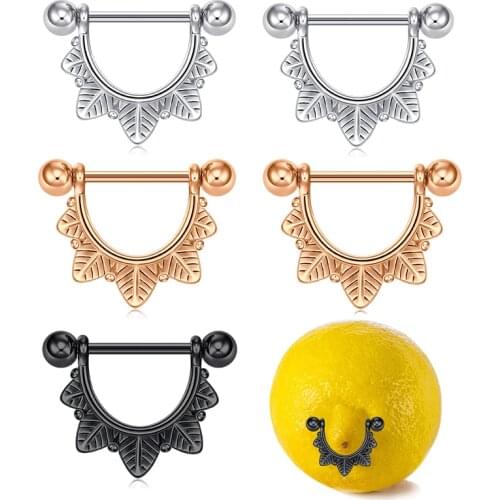 14G womens nipple ring tongue ring 316L surgical wire U-shaped barbell body piercing jewelry