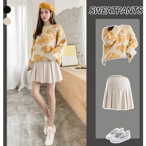 0236# Maternity Clothes Spring Autumn Loose Casual Maternity Skirt For Pregnant Women Elastic Waist Pregnancy Skirt