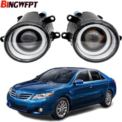 1pair Right + Left Fog Light Car LED Light with Angel eye Daytime Running Light DRL For Toyota Camry 2006-2012 H11