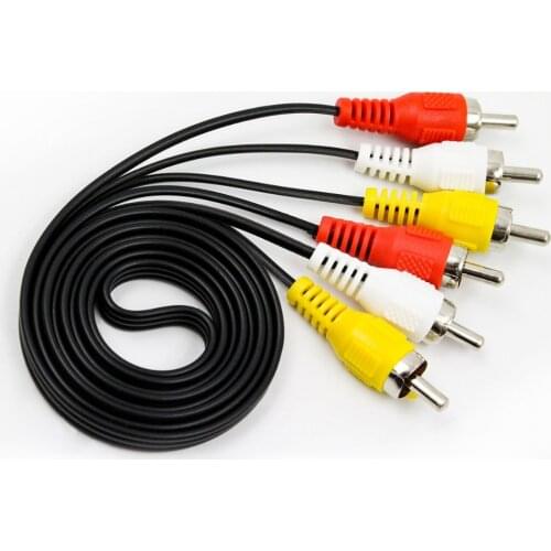 1pcs 3 RCA to RCA Audio Video Cable Male To Male 3RCA To 3RCA Audio Video AV Cable Cord Wire For DVD TV(94.5cm)