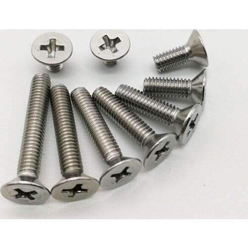 10-50PCS/LOT GB819 Metric M5 304 Stainless Steel Flat Head Cross Countersunk Head Screw