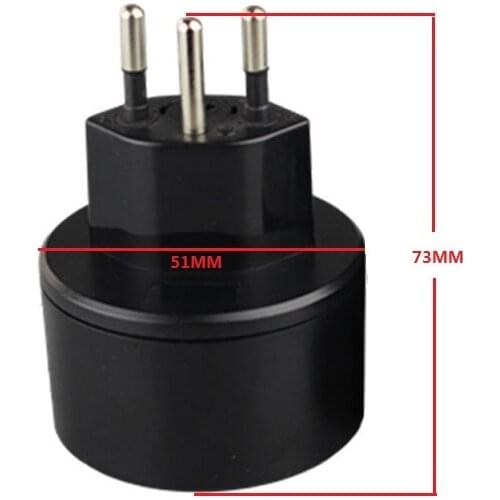 10pcs 3pin Swiss plugs to DE EU adaptor Embedded adapter converter three pin plug turn to French plugs Germany socket