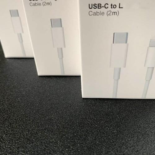 10pcs/lot Geniune Quality Usb c Cable for iPhone 12 11 pro Max Xs XR 8 pin to Type C PD Fast Charging Cable With Box 2m/6FT 1m