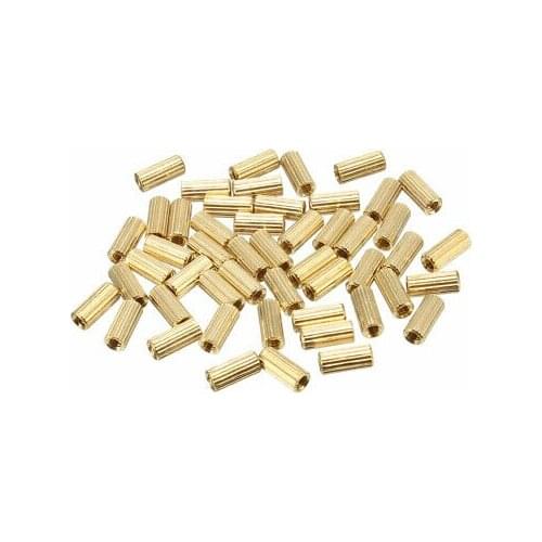 100pcs Brass Round Straight PCB Pillar Female Thread Standoff Spacer M2x3x7mm