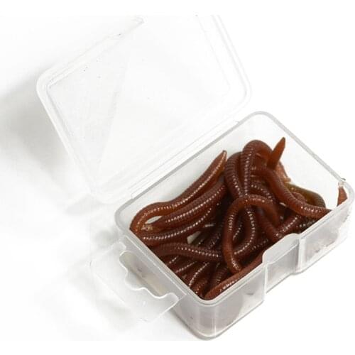 15pcs/box Simulation Earthworm Worms Artificial Fishing Lure Tackle Soft Bait Lifelike Fishy Smell Lures Red Fast Shipping