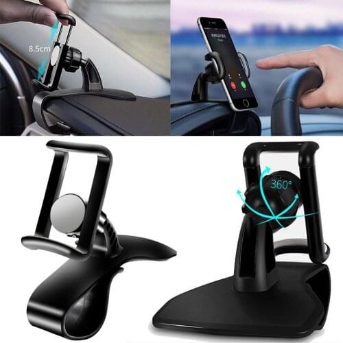 360° Car Phone Holder Clip Car Dashboard Mount Cell Phone Holder GPS Bracket Stand Suitable For Xiaomi Huawei Ipone Mobile Phone