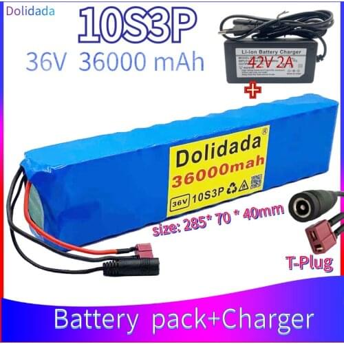 36V 30ah 600W 10s3p lithium ion battery pack 20A BMS is suitable for xiaomijia m365 Pro eBike bicycle scooter t plug + charger
