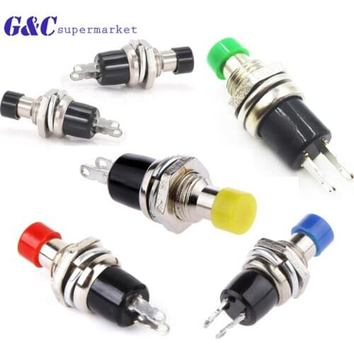 5PCS 7mm Thread Multicolor 2 Pins Momentary Push Button Switch PBS-110