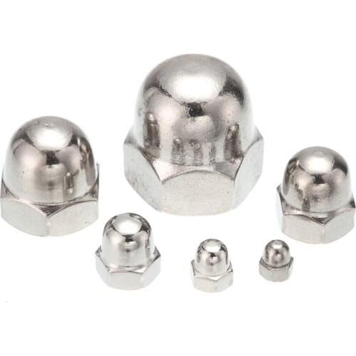 50PCS M4*8H M5*10H M6*12H M8*15H M10*18H M12*22H Acorn Nut stainless steel 304 acorn nut Cap Nuts Decorative Cover Semicircle
