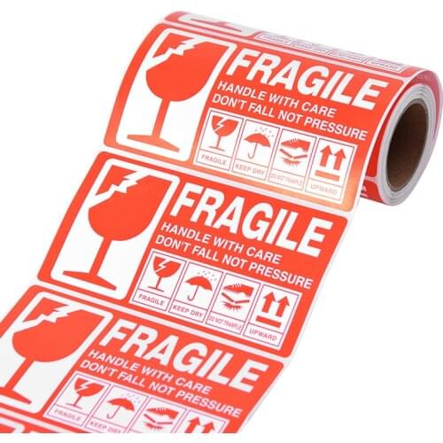 50Sheets/pack 130x70mm FRAGILE Warning Labels Stickers Shipping Express Goods Self Adhesive Tags Decoration