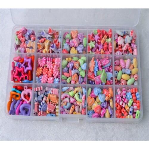 Free shippment!Colorful beads 15grid box Beads accessory Set Fuse Beads Puzzle Educational Toys Diy Kids Festival Gif