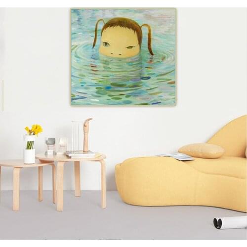 Citon Yoshitomo Nara《Deeper than a puddle》Canvas Art Oil Painting Artwork Poster Picture Background Wall Decor Home Decoration