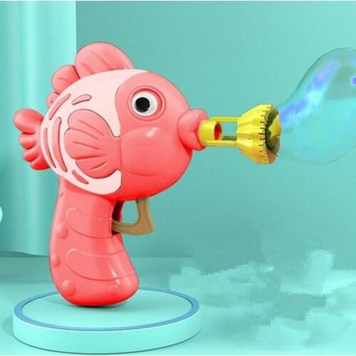 Kids Bubble Gun Toys Cartoon Fish Soap Water Bubble Machine Fun Bubble Maker Summer Toys For Children Toddlers Indoor Outdoor