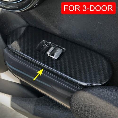 For Mini Cooper One 3-Door F56 2015-2019 Carbon Fiber Interior Window Switch Panel Cover Mirror Adjust Overlay Accessories