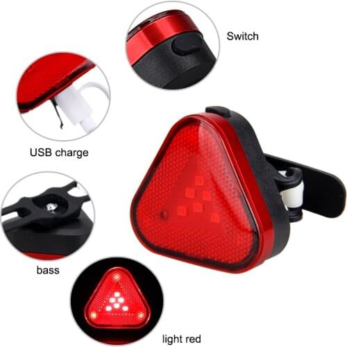 Outdoor 100LM IPX5 Bicycle Taillight 1 Modes Warning LED USB Charging 360 Rotation Bike Light Accessory