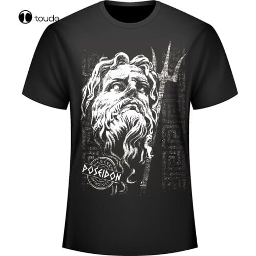 Ancient Greek Gods Poseidon Portrait Statue Printed MenS T-Shirt Summer Cotton Short Sleeve O-Neck T Shirt New S-5Xl Tee Shirt