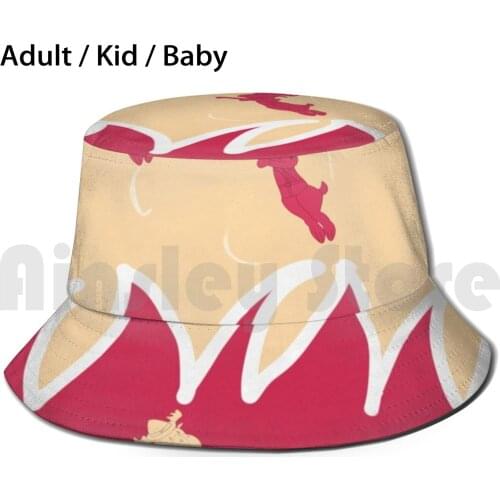 Illusory Cake With Deer Police Canadian Sun Hat Foldable UV Protection Cake Cute Birthday Food Funny Cartoon Pink