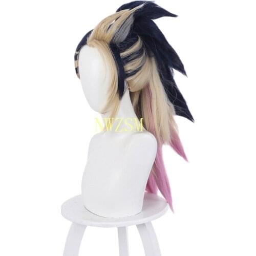 KDA Baddest Akali Women Long Ponytail Wig Cosplay Costume KDA Heat Resistant Synthetic Hair Game Halloween Party Wigs