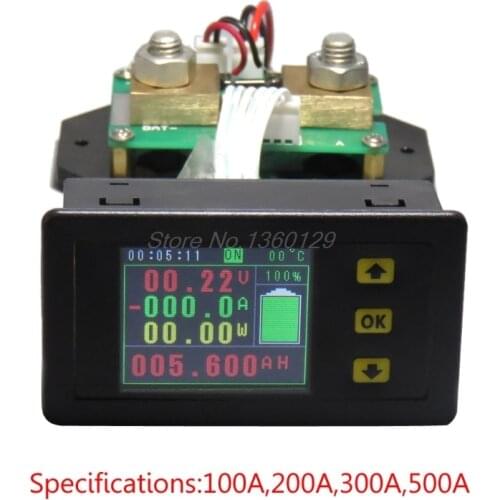 DC 120v 100A 200A 500A LCD Combo Meter Voltage current KWh Watt Meter 12v 24v 48v 96V Battery Capacity Power monitoring Sep23