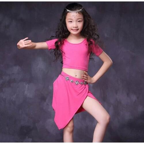 Kids Belly Dance Costume Modal Outfit with Panties Class Wear 2 Pieces Set Children Dance Clothes for Bellydance Top Skirt