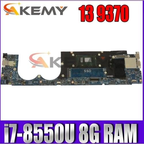 FOR DELL XPS 13 9370 CN-0XNRD5 0XNRD5 XNRD5 Laptop motherboard SR3LC i7-8550U CPU 8GB with LA-E671P 100% working