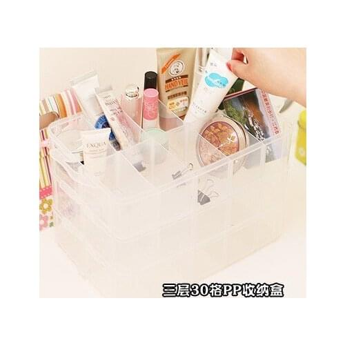 Multifunctional Thicken with the handle removable transparent store content box 3layer receive case storage box 24.5*16.5*18.5CM