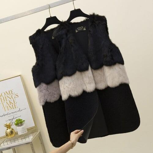 Fashion Faux Fur Vest Coat Women Casual Street Wear Fox Fur Jacket Waistcoat 2021 Plus Size Sleeveless Teddy Coat Feamle Y12
